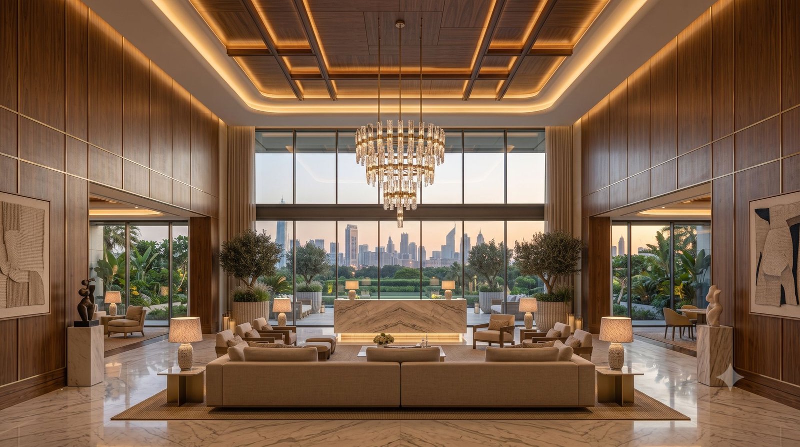 Luxury hotel lobby